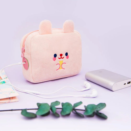 Rabbit/Bear Plush Cable Bag